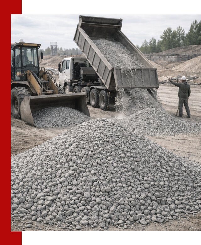 Доставка известнякового щебня фр. 5–20 в Апшеронске
