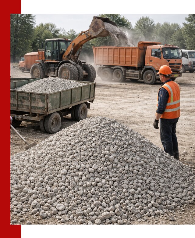 Доставка известнякового щебня фракция 20–40 в Апшеронске