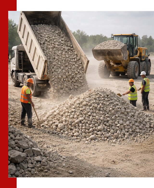 Доставка известнякового щебня фр. 40-70 в Апшеронске