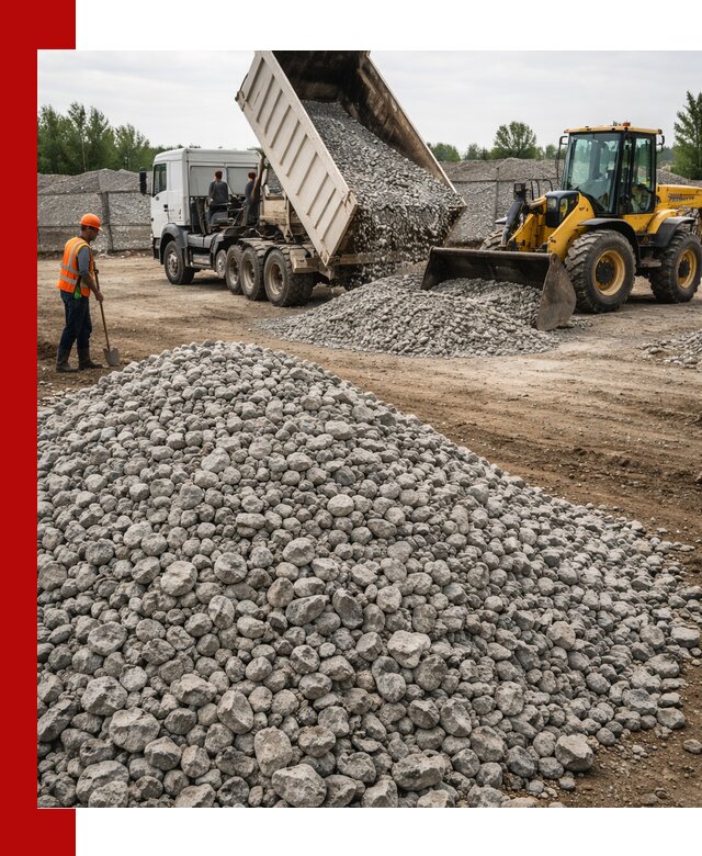 Доставка бетонного щебня фракции 40-70 в Апшеронске