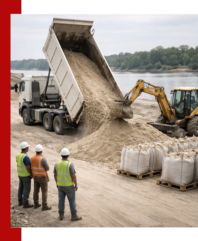 Доставка речного песка в Апшеронске самосвалами и погрузкой
