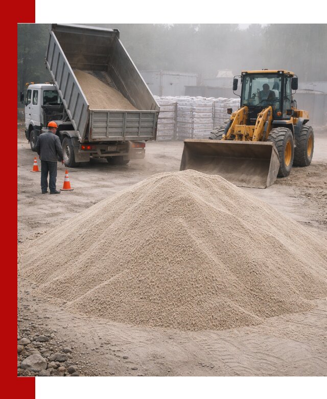 Кварцевый песок фракция 0–8 для стройработ в Апшеронске