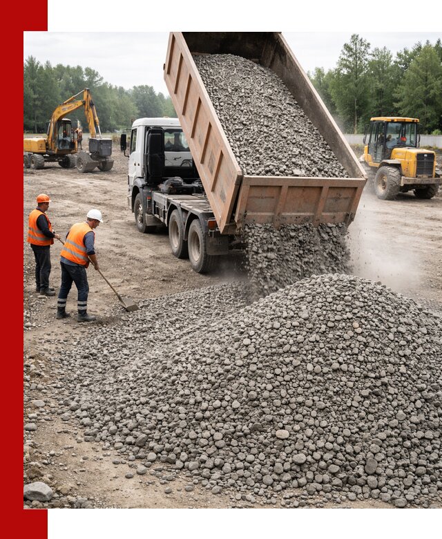 Доставка гравия фракции 40-70 в Апшеронске оптом и в розницу