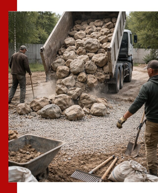 Доставка и укладка булыжника в Апшеронске