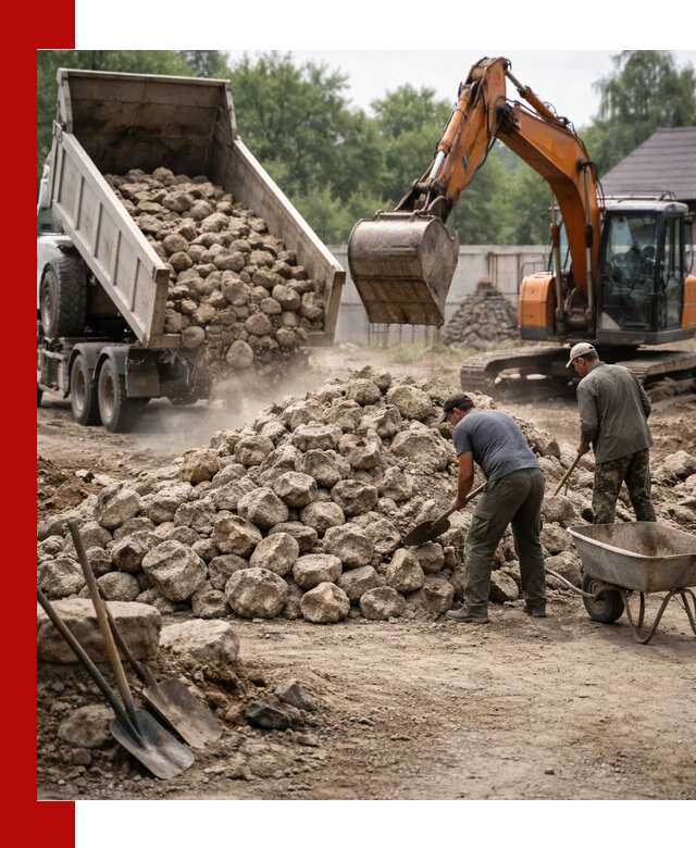 Доставка и разгрузка бутового камня в Апшеронске