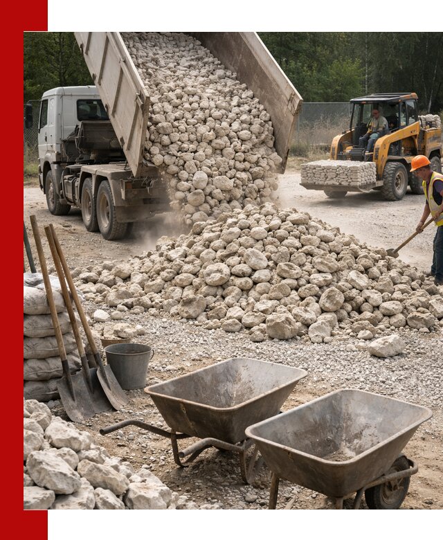 Доставка и продажа бутового известнякового камня в Апшеронске