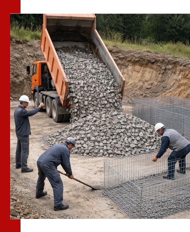 Камень для габионов с доставкой в Апшеронске быстро и надёжно