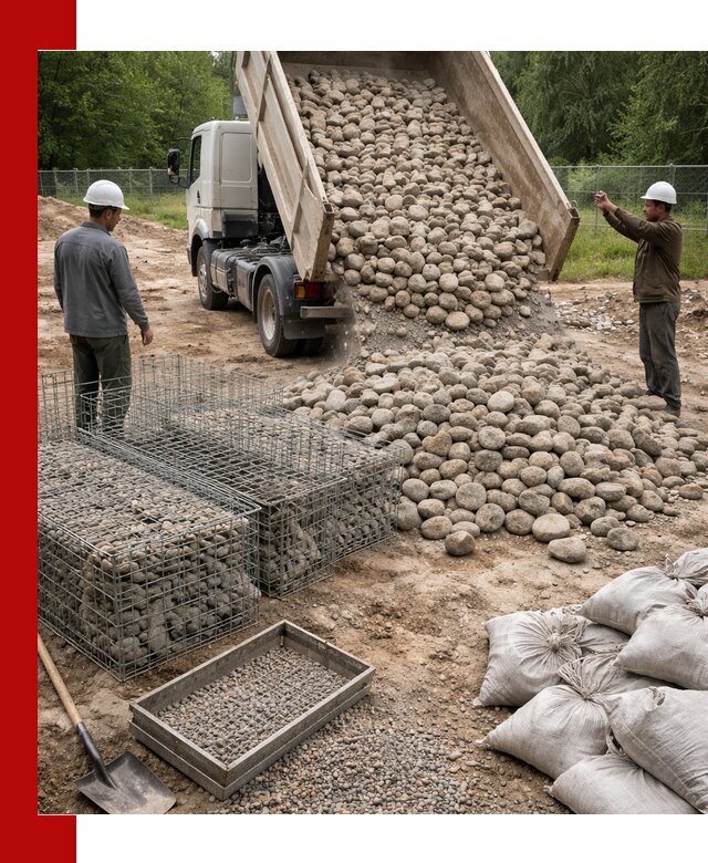 Камень для габионов фракция 70–151 в Апшеронске