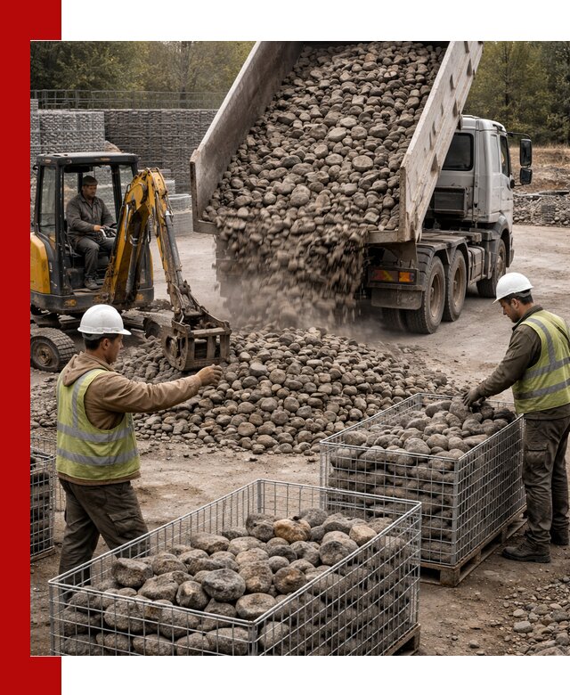 Камень для габионов фракция 100–201 в Апшеронске