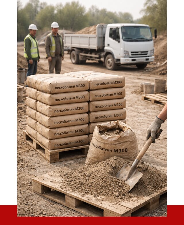 Пескобетон М300 в Апшеронске с доставкой от 4765 р. за куб | ПРОНЕРУДПшр