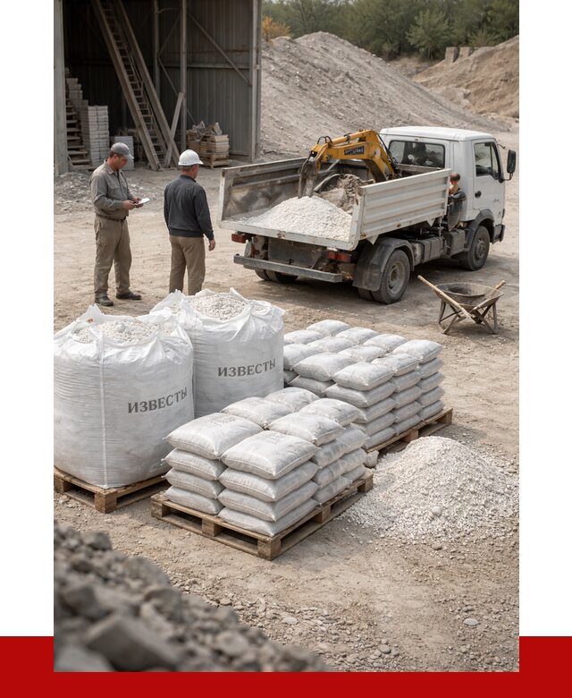 Известь строительная в Апшеронске с доставкой от 4304 р. | ПРОНЕРУДПшр