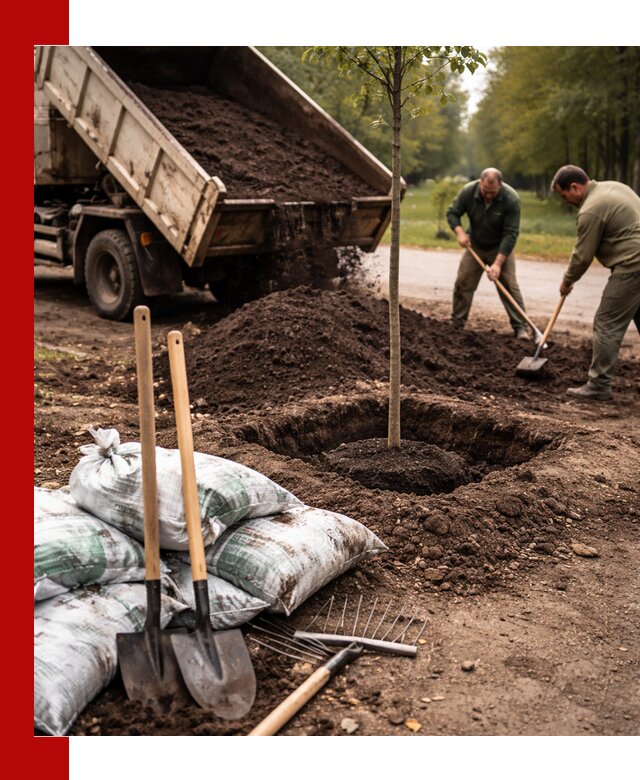 Грунт для посадки деревьев в Апшеронске — доставка и подготовка почвы