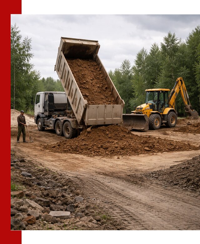 Доставка суглинка самосвалами в Апшеронске подсыпка и планировка