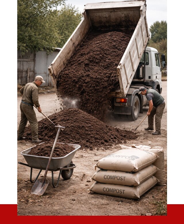 Купить компост в Апшеронске от 4304 р. за куб с доставкой | ПРОНЕРУДПшр