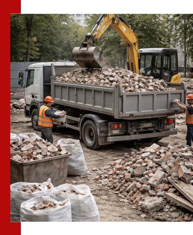 Вывоз строительного мусора в Апшеронске с самосвалами и контейнерами