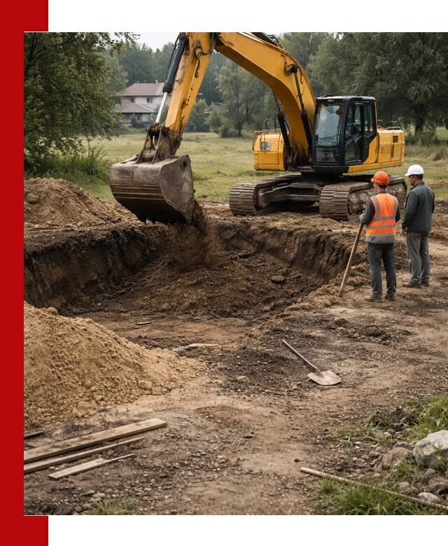 Рытье котлована под фундамент в Апшеронске (быстро и недорого)